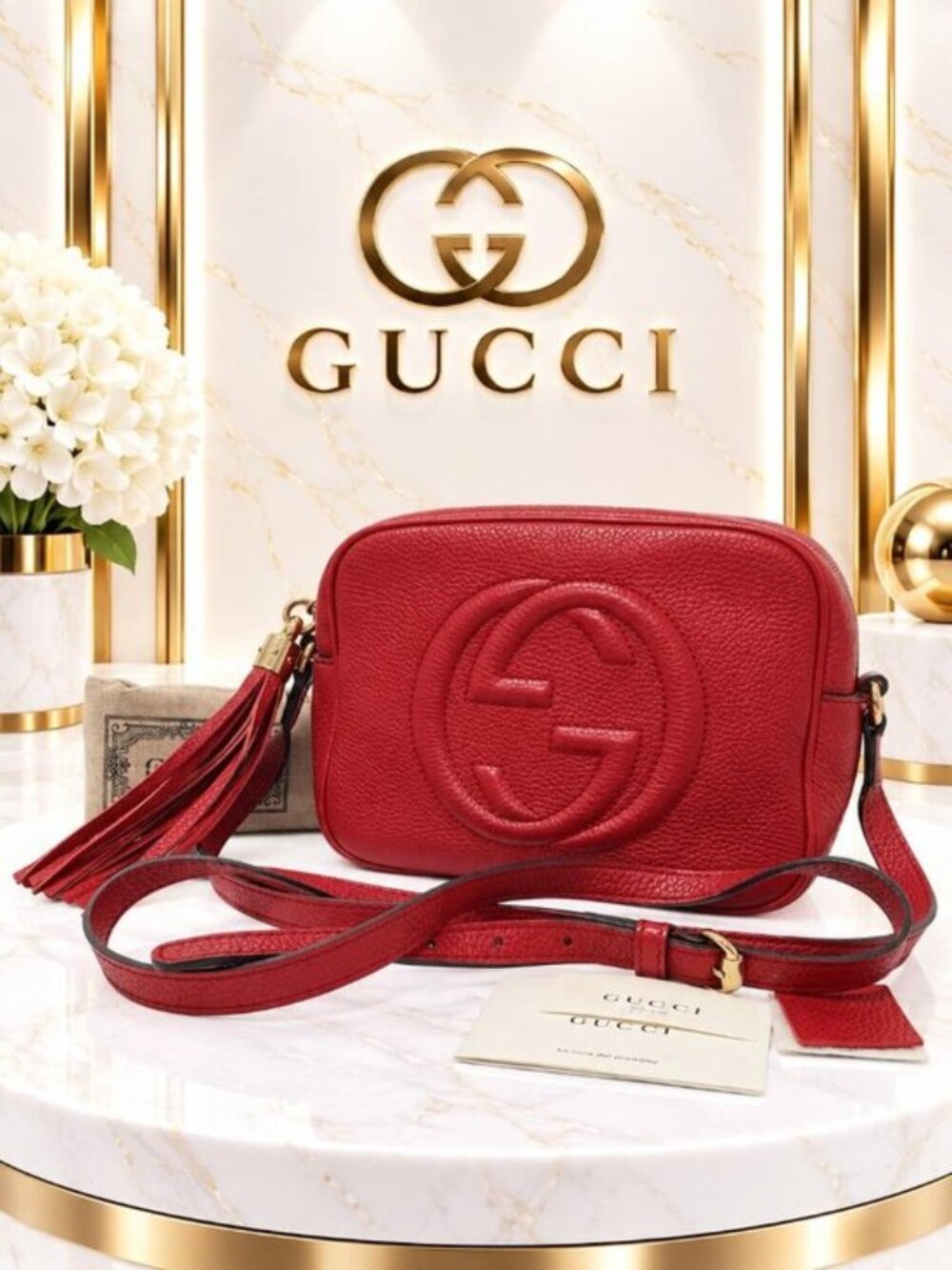 Gucci Guccissima Black Leather Hobo Shoulder Bag GG Monogram Luxury